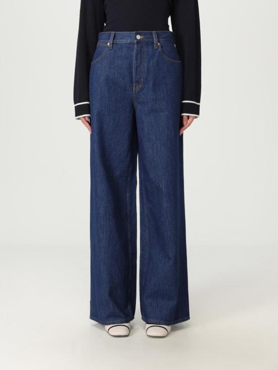 25FW 구찌 백 로고 패치 와이드 데님 팬츠 816971XDC5F 4100 Blue