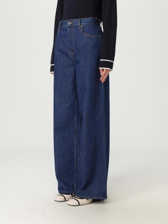 25FW 구찌 백 로고 패치 와이드 데님 팬츠 816971XDC5F 4100 Blue - GUCCI