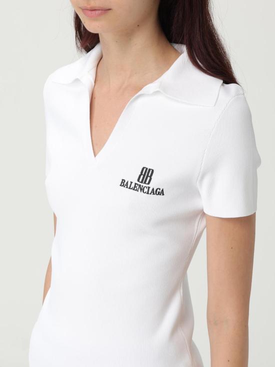 25FW 발렌시아가 폴로 티셔츠 835501T5231 9040 White - BALENCIAGA