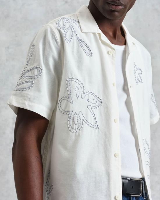 25SS 왁스 런던 반팔 셔츠 SS25 SSS DID BOO EPB ECRU PALE BLUE White - WAX LONDON