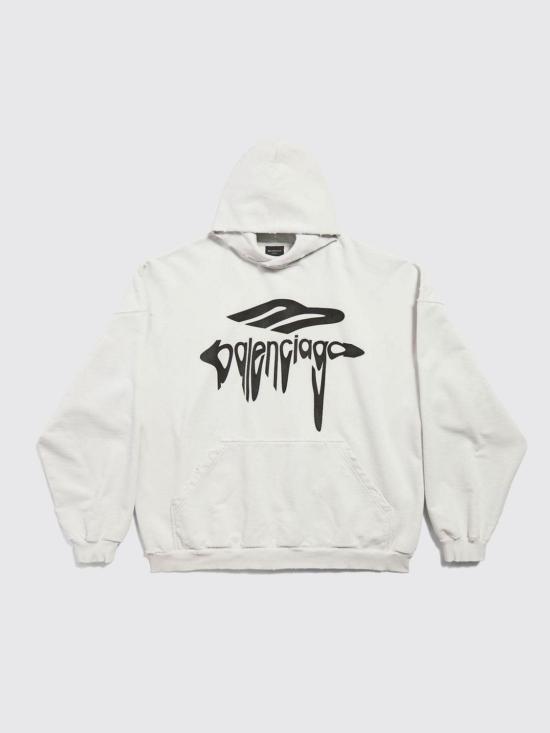 25FW 발렌시아가 3B 리퀴파이드 라지 핏 후드 803265TRVS9 9081 White