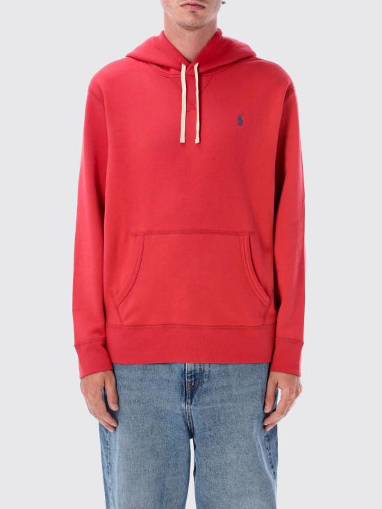 25FW 폴로 랄프로렌 포니 자수 플리스 후드 티셔츠  710766778 102 Red