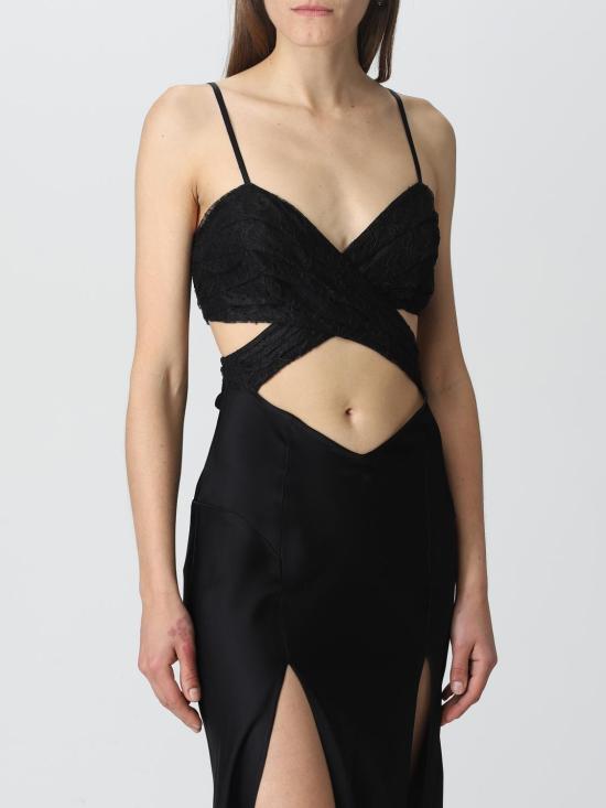 25FW 아멘쿠튀르 롱 원피스 AMS23511 009 Black - AMEN COUTURE