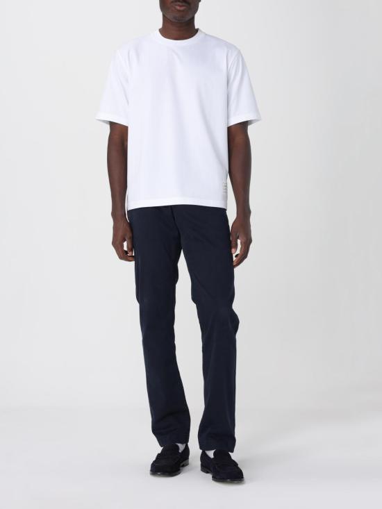 25FW 톰브라운 반팔 티셔츠 MJS288A00042 100 White - THOM BROWNE