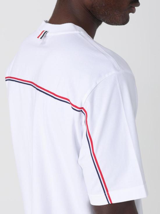 25FW 톰브라운 반팔 티셔츠 MJS288A00042 100 White - THOM BROWNE