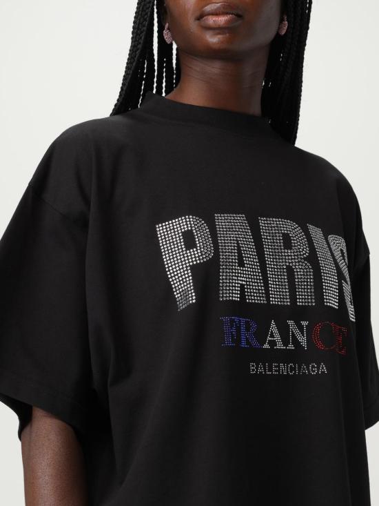 25SS 발렌시아가 반팔 티셔츠 818431TRVL5 1000 Black - BALENCIAGA