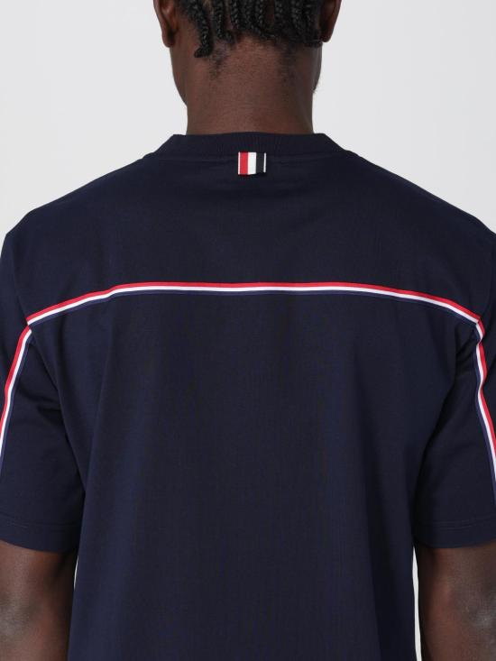 25FW 톰브라운 반팔 티셔츠 MJS288A00042 415 Navy - THOM BROWNE