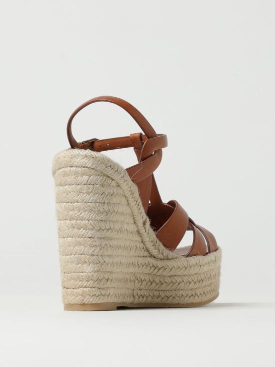 26SS 생로랑 트리뷰트 에스파드리유 웻지 스무스 레더 611924BDA00 2206 Leather - SAINT LAURENT