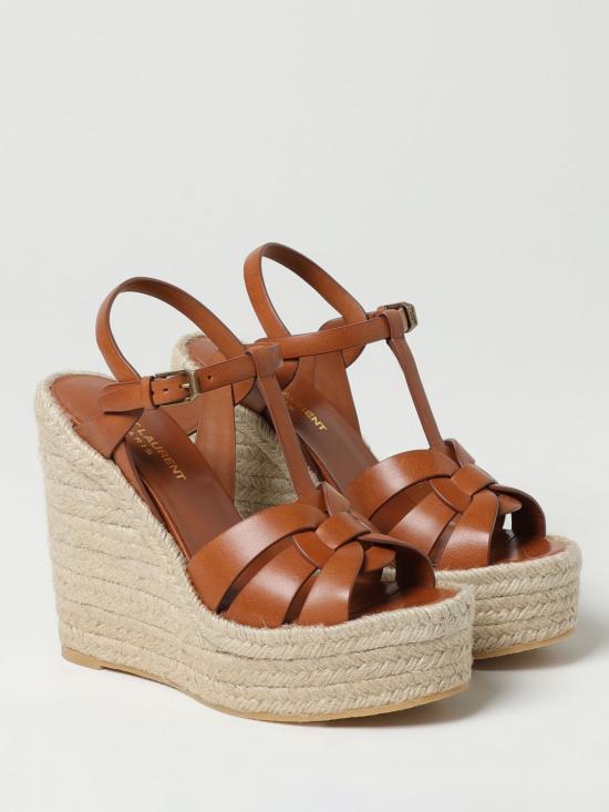 26SS 생로랑 트리뷰트 에스파드리유 웻지 스무스 레더 611924BDA00 2206 Leather - SAINT LAURENT