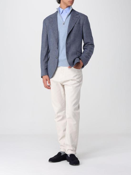 25FW 브루넬로 쿠치넬리 집업 니트 M2200124 CFF33 Gnawed Blue - BRUNELLO CUCINELLI