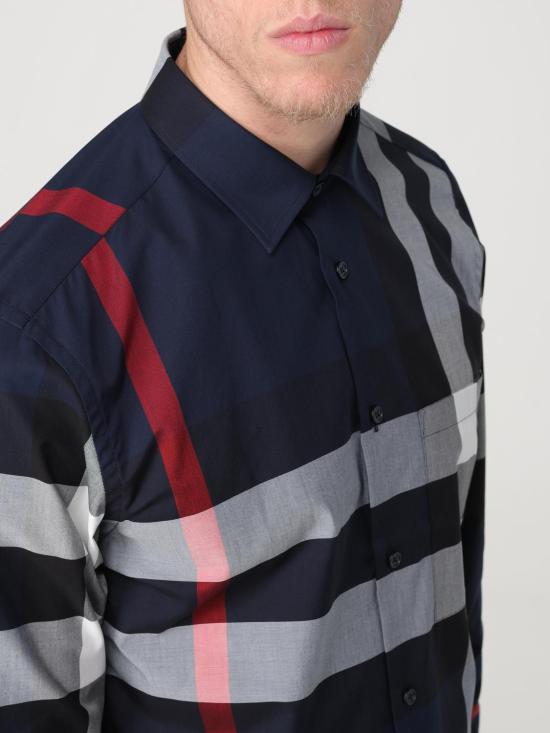 25FW 버버리 체크 코튼 셔츠  8073216 Navy - BURBERRY