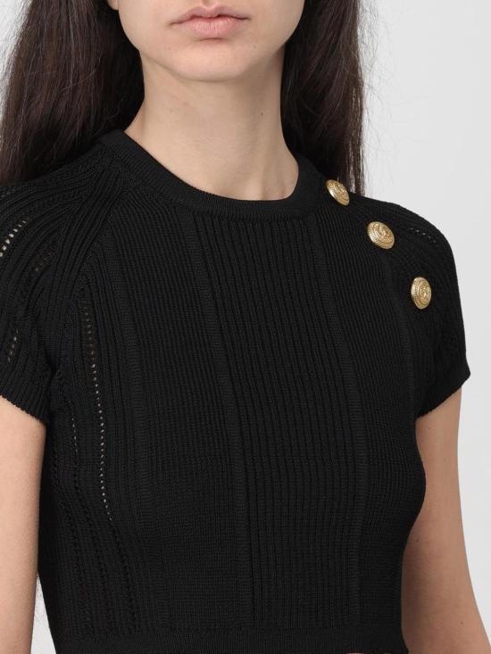 25FW 발망 반팔 티셔츠 CF1AI077KF24 0PA Black - BALMAIN