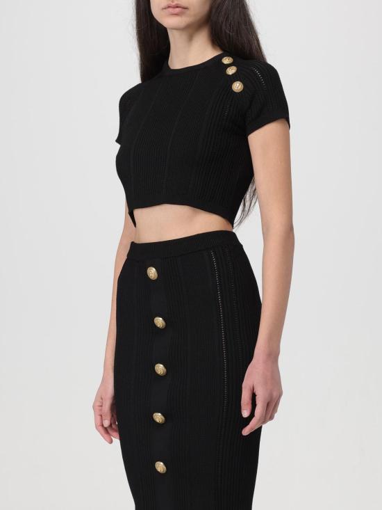 25FW 발망 반팔 티셔츠 CF1AI077KF24 0PA Black - BALMAIN