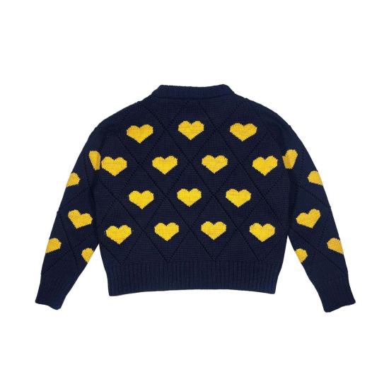  지지 니트웨어 스웨터 러브  블루/골드 - GIGI KNITWEAR
