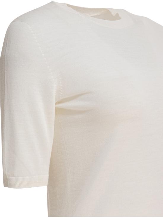 25FW 막스마라 GERICO 버진울 반소매 니트 탑 2521366161GERICO001 White - MAX MARA
