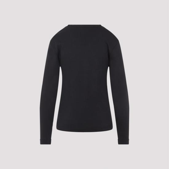 25FW 르메르 롱 슬리브 크루넥 탑  TO1441 LJ1016 BK998 SQUID INK BLACK - LEMAIRE