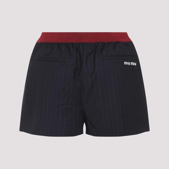 25FW 미우미우 숏팬츠 MP1924SOOO 174X F0008 BLEU BLUE - MIU MIU