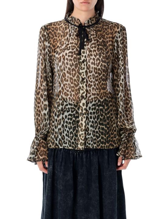 25FW 가니 블라우스 W05706873 943 LEOPARD