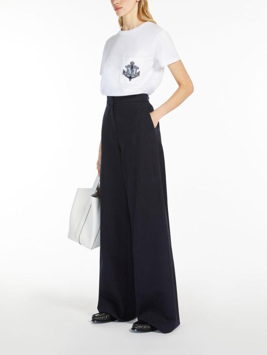 26SS 막스마라 ACACIA 아카시아 앵커 로고 자수 반팔 티셔츠 2511941031600ACACIA007 Blue - MAX MARA