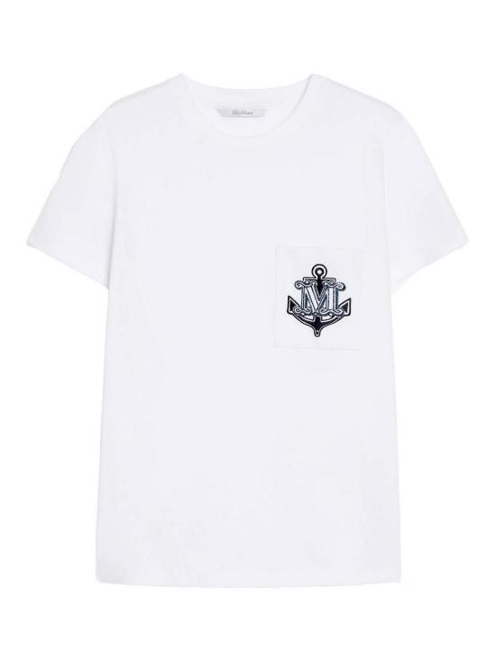 26SS 막스마라 ACACIA 아카시아 앵커 로고 자수 반팔 티셔츠 2511941031600ACACIA007 Blue