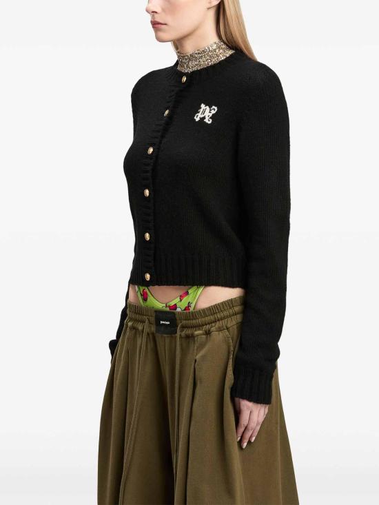  팜앤젤스 가디건 PWHB020F24KNI0011003 Black - PALM ANGELS