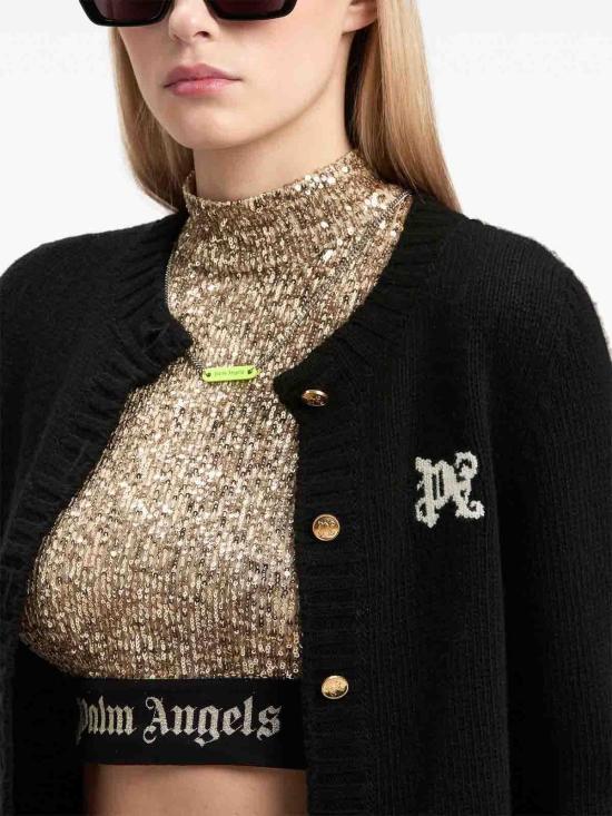 팜앤젤스 가디건 PWHB020F24KNI0011003 Black - PALM ANGELS