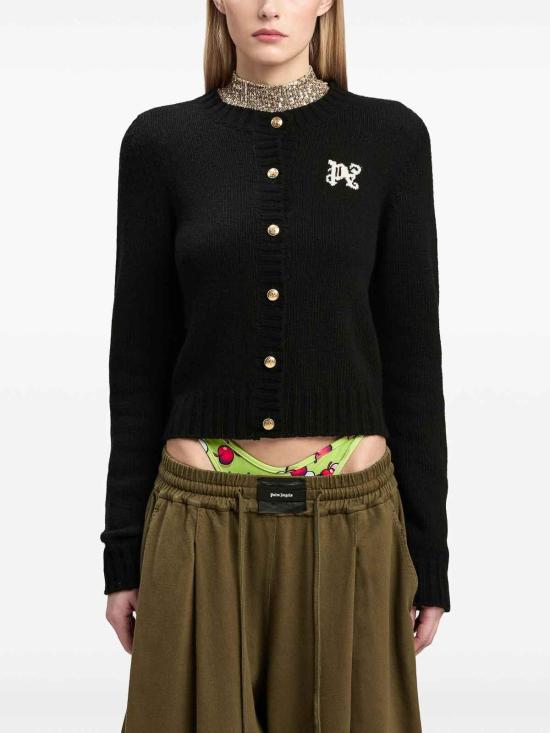  팜앤젤스 가디건 PWHB020F24KNI0011003 Black - PALM ANGELS