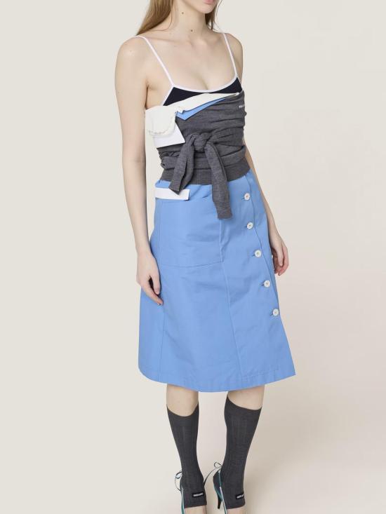  미우미우 미디 스커트 MF5786SOOO1BMSF0013 Light Blue - MIU MIU