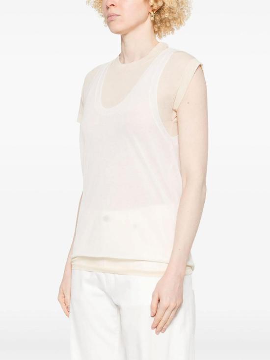  핑코 민소매 티셔츠 105152A2LSZC1 Beige - PINKO