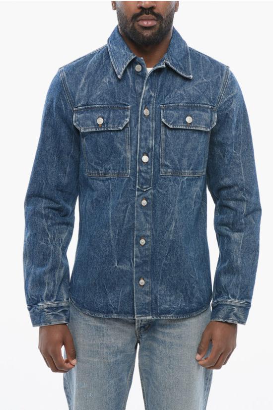  드리스 반 노튼 데님 셔츠 241 020724 8448 504 Blue