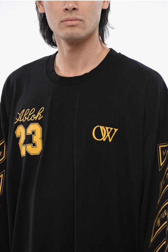  오프화이트 긴팔 티셔츠 OMAB091S24JER0031022 Black - OFF WHITE