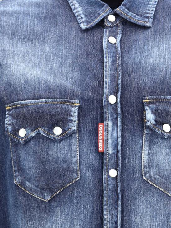 25FW 디스퀘어드2 긴팔 셔츠 S74DM0955S30341 470 BLUE - DSQUARED2