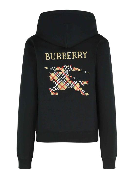 25FW 버버리 EKD 코튼 후드 티셔츠 8110966 Black - BURBERRY