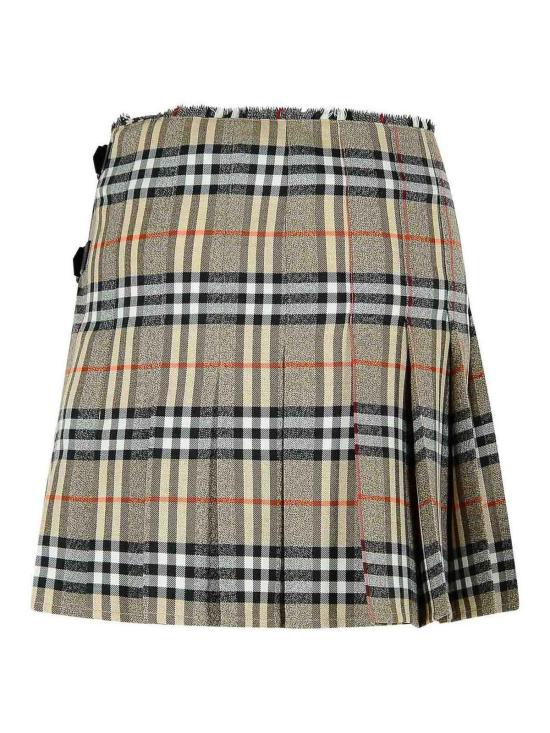  버버리 자수 울 스커트 8113042 Grey - BURBERRY