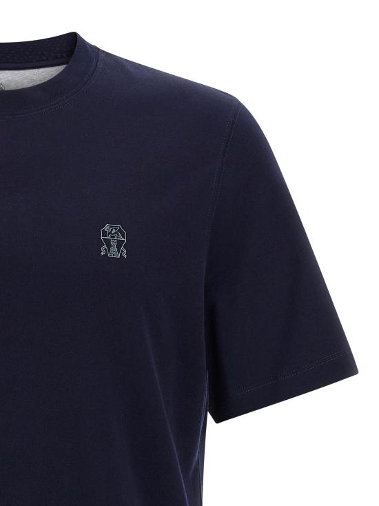 26SS 브루넬로 쿠치넬리 반팔 티셔츠 M0B138440CD325 Blue - BRUNELLO CUCINELLI