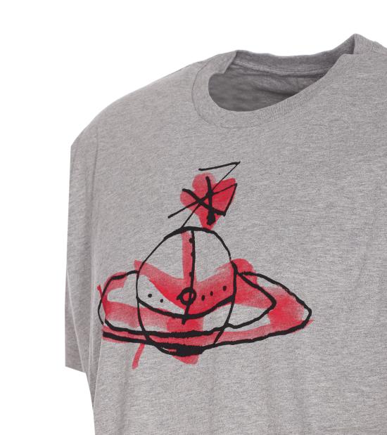 25FW 비비안웨스트우드 반팔 티셔츠 3G01003W J001MP001 Grey - VIVIENNE WESTWOOD