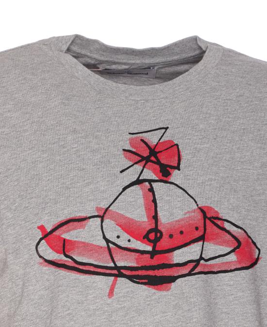 25FW 비비안웨스트우드 반팔 티셔츠 3G01003W J001MP001 Grey - VIVIENNE WESTWOOD