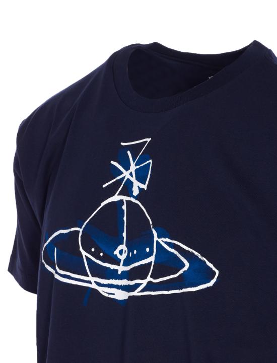 25FW 비비안웨스트우드 반팔 티셔츠 3G01003W J001MK401 Blue - VIVIENNE WESTWOOD