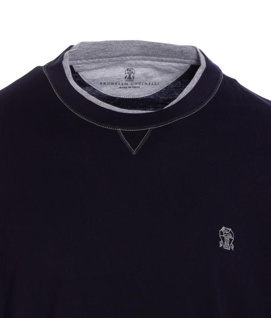 25FW 브루넬로 쿠치넬리 반팔 티셔츠 M0B137451G CW893 Blue - BRUNELLO CUCINELLI