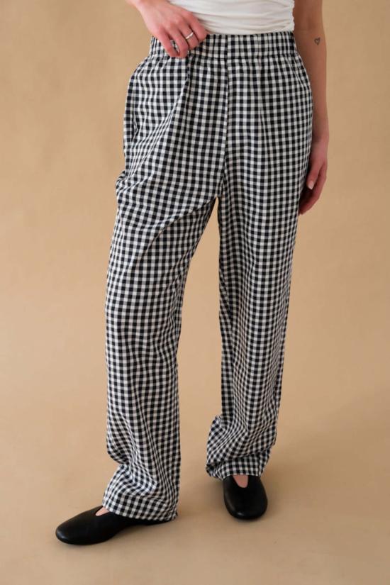  리타 팬츠 로우 셉  블랙 깅엄