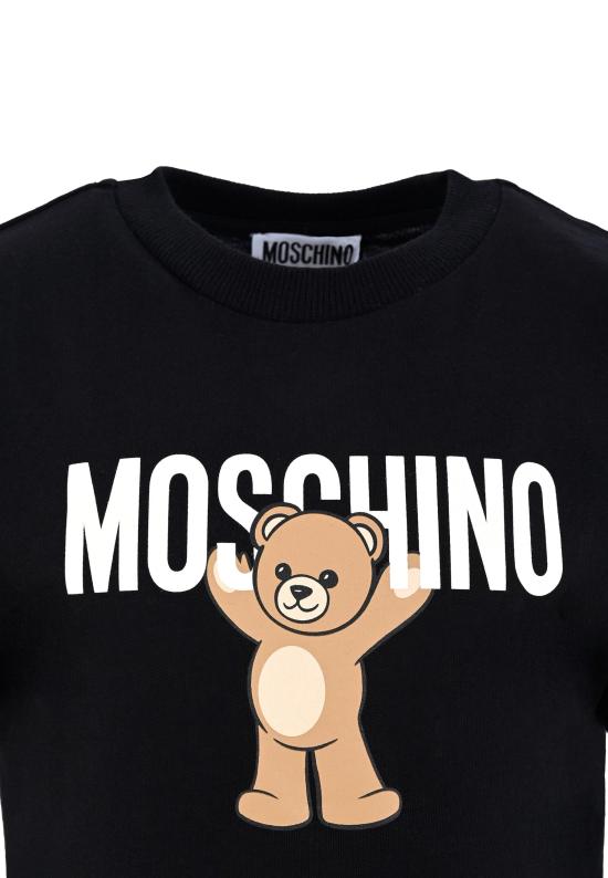 25FW [키즈] 모스키노 티셔츠 HMM05G LAA10 60100 BLACK - MOSCHINO