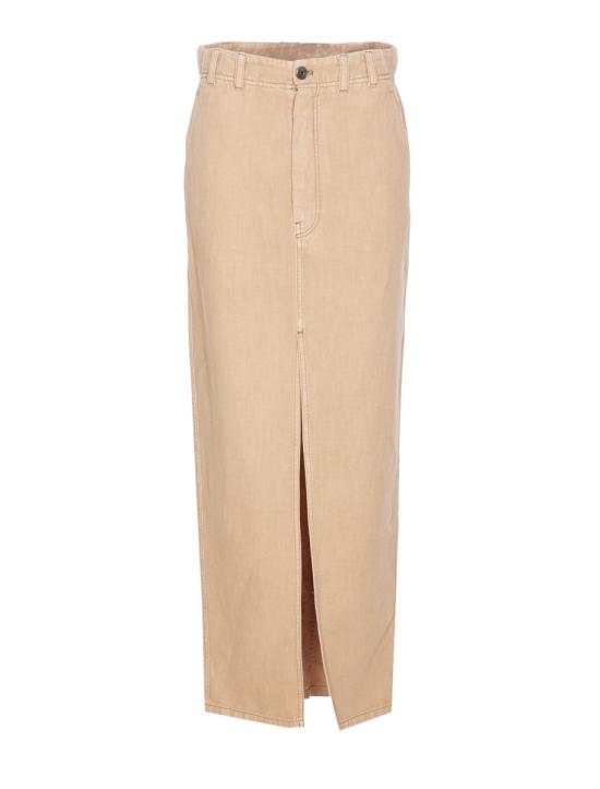 25SS 브루넬로 쿠치넬리 롱 스커트 ML996G3822C2910 Beige