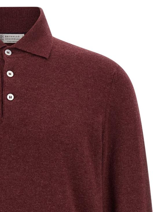 25FW 브루넬로 쿠치넬리 폴로 티셔츠 M2200295CEG54 Red - BRUNELLO CUCINELLI