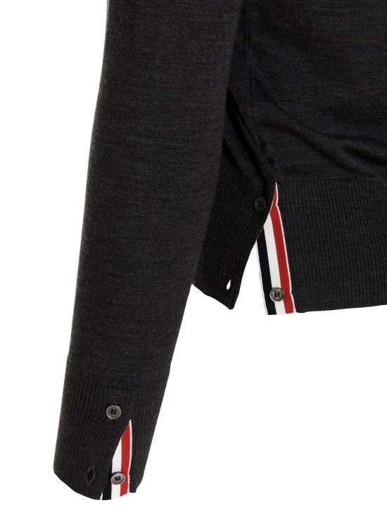 25FW 톰브라운 4바 서스테이너블 파인 메리노 울 클래식 가디건 MKC002AY1014022 Gray - THOM BROWNE