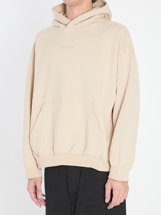 25FW 발렌시아가 미디엄 핏 후드 티셔츠  767877 BEIGE - BALENCIAGA