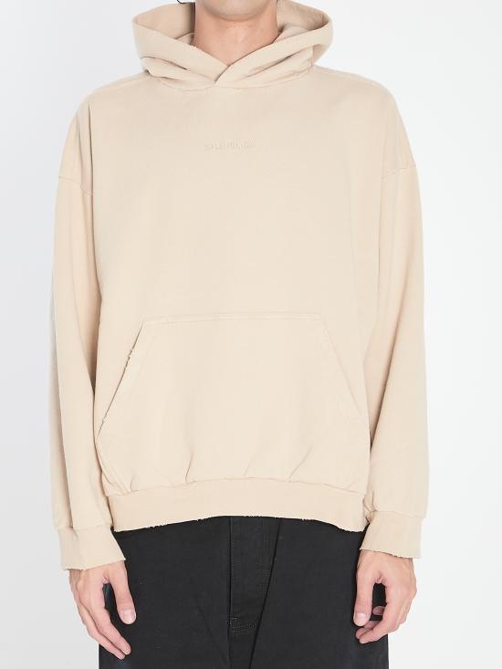 25FW 발렌시아가 미디엄 핏 후드 티셔츠  767877 BEIGE