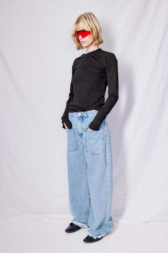  Burrough 긴팔 티셔츠 버로우 리브드 라글런 롱슬리브 탑 - OTHER BRANDS
