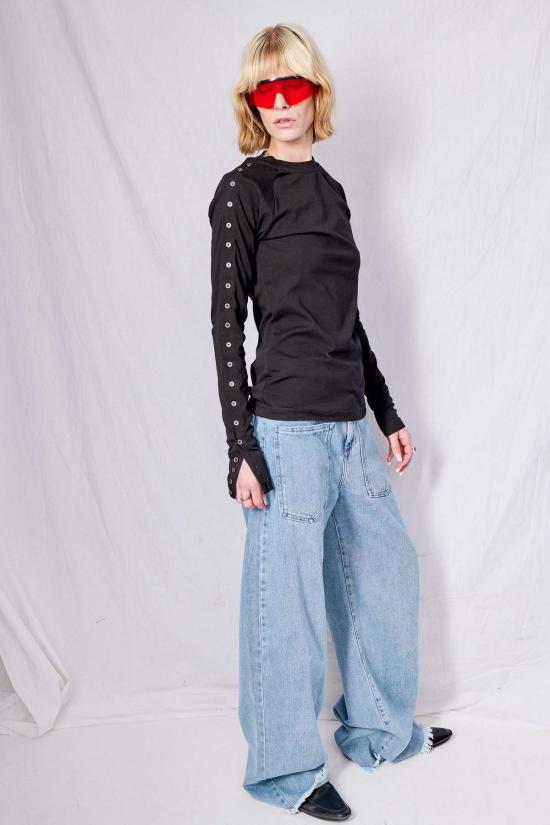 Burrough 긴팔 티셔츠 버로우 리브드 라글런 롱슬리브 탑 - OTHER BRANDS