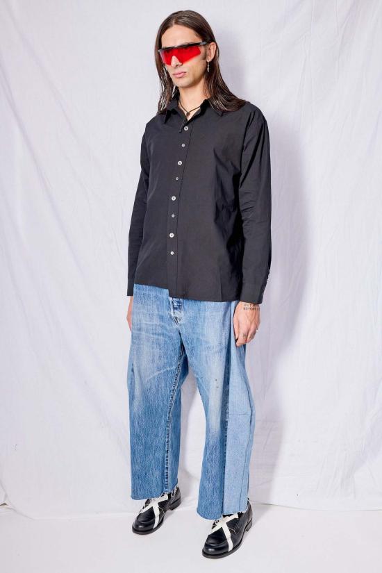  Burrough 긴팔 셔츠 버로우 비대칭  블랙 - OTHER BRANDS