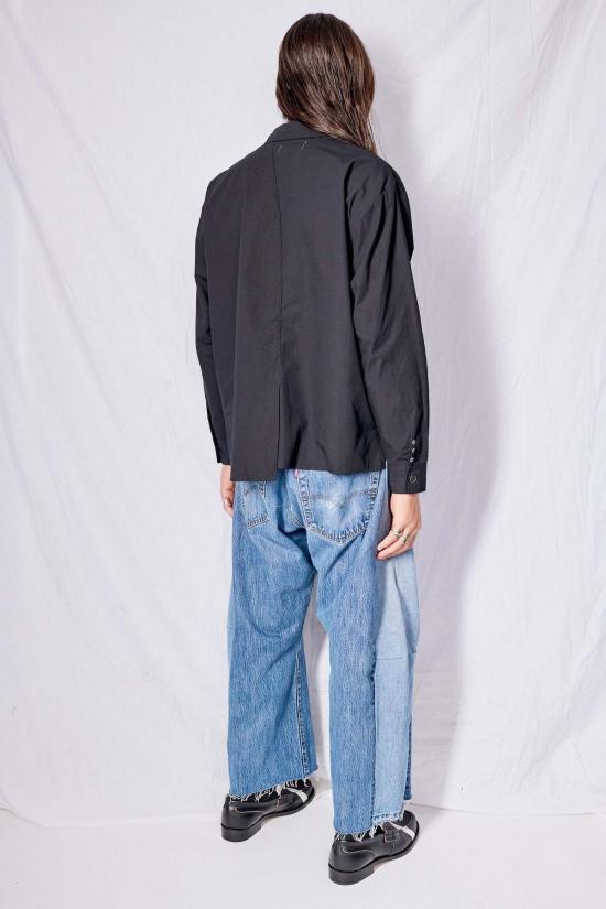  Burrough 긴팔 셔츠 버로우 비대칭  블랙 - OTHER BRANDS